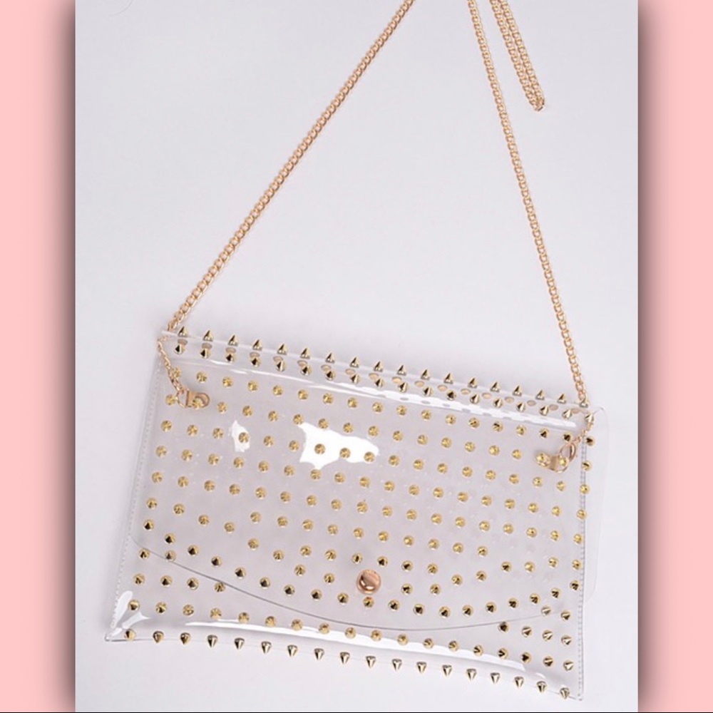 Rhinestone Studded Clear Purse